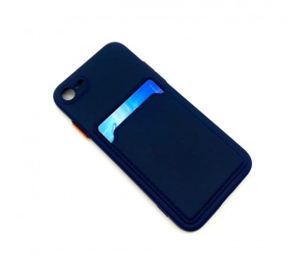 Чехол iPhone 7/8/SE (2020) с Карманом для карты Темно-Синий#1731791