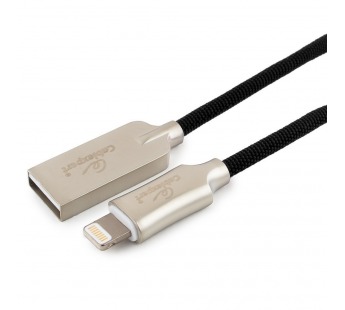 USB кабель шт.USB (A) - шт.Lightning 1,0м MFI, черный серия Platinum "Cablexpert"#1785714