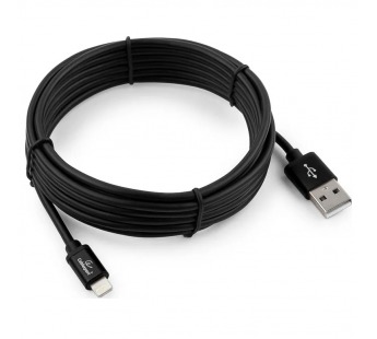 USB кабель шт.USB (A) - шт.Lightning 3,0м черный, блистер серия Silver "Cablexpert"#1773215