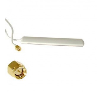 Антенна GSM внешняя, 2db RG174 3m SMA-P, белая#2080947