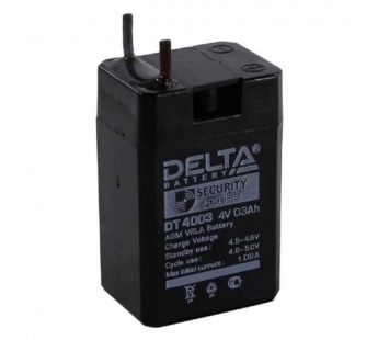 Аккумулятор свинцово-кислотный  4V,  0,3 Ah DT4003 "Delta"#1829868