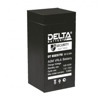 Аккумулятор свинцово-кислотный  6V,  2.3 Ah DT6023 "Delta"#1829862