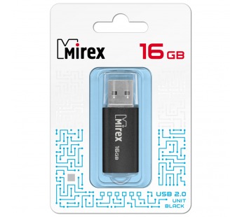 USB 2.0 Flash накопитель 16GB Mirex Unit, чёрный#1731925