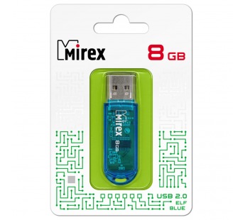 USB 2.0 Flash накопитель  8GB Mirex Elf, синий#1731924