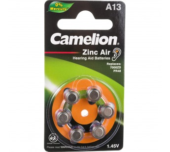 Элемент питания для слухового аппарата "Camelion" ZA13 BL-6#1736440