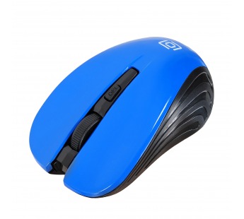 Мышь Оклик 545MW черный/синий оптическая (1600dpi) беспроводная USB для ноутбука (4but) [05.06], шт#1742366