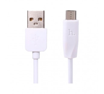 USB кабель для зарядки micro USB "Hoco" X1 силиконовый, белый 2.4A, 2м#1732919