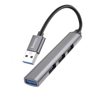 USB-концентратор HOCO HB26, 4 гнезда, 3 USB 2.0 выхода, 1 USB 3.0 выход, серый#1740459