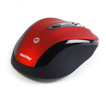Мышь оптическая беспроводная Smart Buy SBM-612AG-RK (red/black), blue LED, беззвучная (116558)#1784336