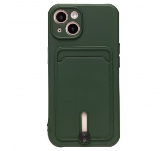 Чехол-накладка - SC304 с картхолдером для Apple iPhone 13 (dark green)#1756346