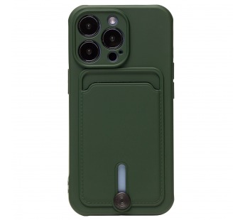 Чехол-накладка - SC304 с картхолдером для Apple iPhone 13 Pro (dark green)#1756327