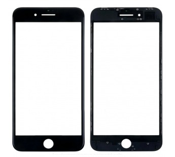 Стекло для переклейки iPhone 8 Plus в сборе с рамкой и OCA пленкой Черный - OR (Mitsubishi)#2086487