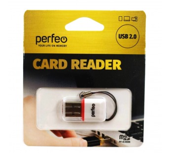 КартРидер Perfeo Micro SD, (PF-VI-R008 White) белый#2041043