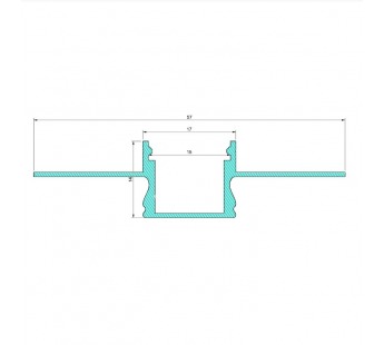 Профиль, встраиваемый, под штукатурку, световая линия 15 мм, L=3 м, (58x14,5), м#2002705
