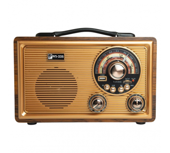 Радиоприёмник БЗРП РП-335 УКВ 64-108МГц,СВ,КВ, (бат.4*R20,220В,DC6В, акб1200mAh BT, USB,microSD)#2142626