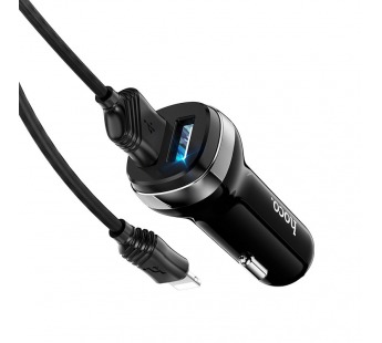 Адаптер Автомобильный Hoco Z40 Superior 2USB/5V/2.4A +кабель Apple lightning (black)#1757910