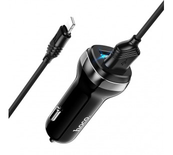 Адаптер Автомобильный Hoco Z40 Superior 2USB/5V/2.4A +кабель Apple lightning (black)#1757909