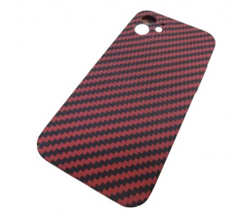                                     Чехол пластиковый iPhone 12 (6,1") карбон красный*#1803940
