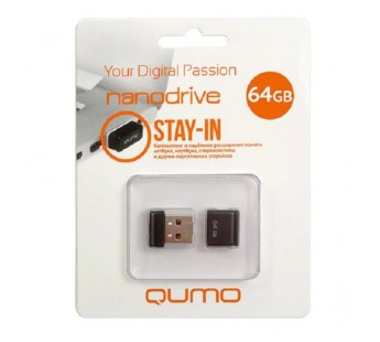 Флеш-накопитель USB 64GB Qumo Nano чёрный#1757421