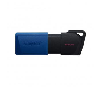 Флеш-накопитель USB 3.2 64GB Kingston DataTravele Exodia M чёрный/синий#1757447