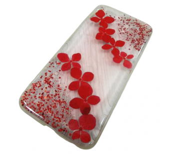                             Чехол пластиковый iPhone 6 с цветами прозрачный (02)*#2134433
