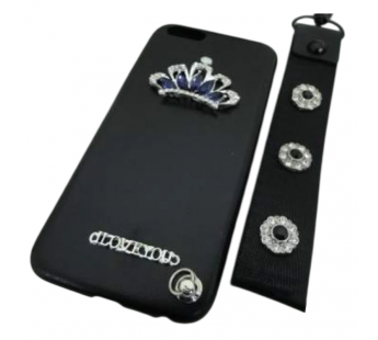                             Чехол силиконовый iPhone 6 корона со стразами и шнурком черный*#2130983