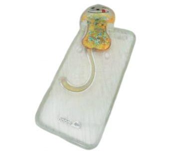                             Чехол силиконовый iPhone 6 прозрачный с засыпными блестками и фигурой обезьянки*#2134435