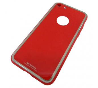                             Чехол пластиковый iPhone 7 WK Designe Glass Case в блистере стеклянная вставка красный*#2065431