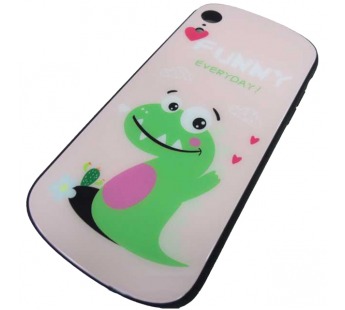                                 Чехол пластиковый iPhone XR стеклянная вставка с рисунком (01)*#1779816