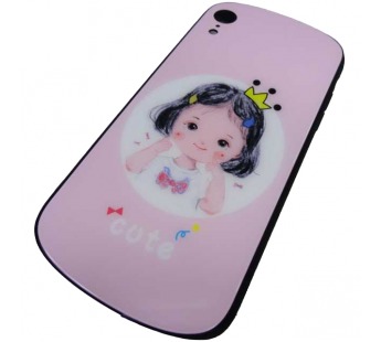                                 Чехол пластиковый iPhone XR стеклянная вставка с рисунком (05)*#1779814