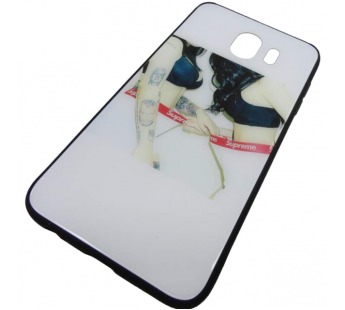                                 Чехол пластиковый Samsung J4 2018 стеклянная вставка с рисунком (07)*#1773032