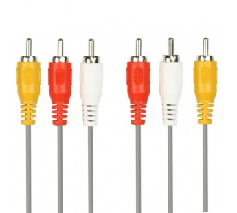                     Кабель RCА*3 (M) - RCА*3 (M) Smartbuy 5 м (в пакете)#1875685