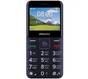                 Мобильный телефон Philips E207 Xenium синий (2.31"/0.08МП/1700mAh/док. станция)#1750016
