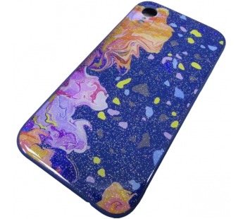                                 Чехол силикон-пластик iPhone XR блестящий с рисунком синий (02)*#1760593