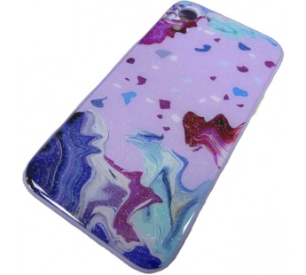                                 Чехол силикон-пластик iPhone XR блестящий с рисунком сиреневый (01)*#1760587