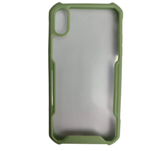                                 Чехол силикон-пластик iPhone XR прозрачный с окантовкой зеленый*#2117437