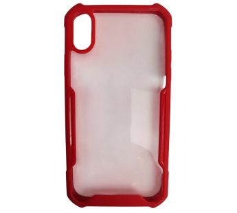                                 Чехол силикон-пластик iPhone XR прозрачный с окантовкой красный*#2134430