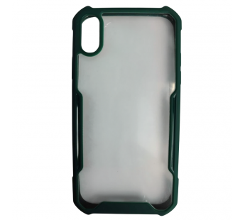                                 Чехол силикон-пластик iPhone XR прозрачный с окантовкой темно-зеленый*#2134429