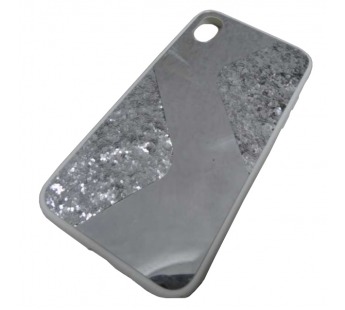                                 Чехол силиконовый iPhone XR с блестками и зеркалом белый*#1867521