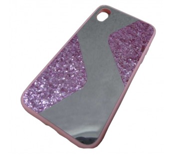                                 Чехол силиконовый iPhone XR с блестками и зеркалом розовый*#1867536