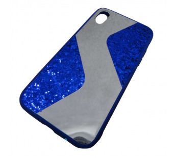                                 Чехол силиконовый iPhone XR с блестками и зеркалом синий*#1867537