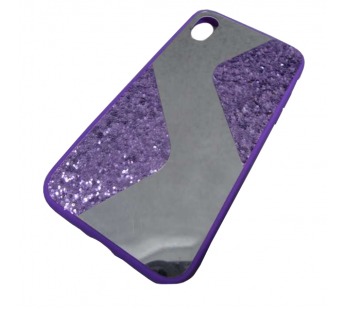                                 Чехол силиконовый iPhone XR с блестками и зеркалом фиолетовый*#1867539