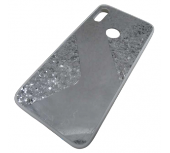                                 Чехол силиконовый Huawei Honor 8A с блестками и зеркалом белый*#2061179