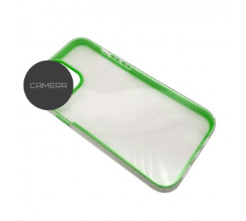                                     Чехол силиконовый Samsung A01 Core прозрачный с зеленым контуром*#1880092