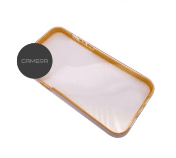                                     Чехол силиконовый Samsung A01 Core прозрачный с оранжевым контуром*#1880109