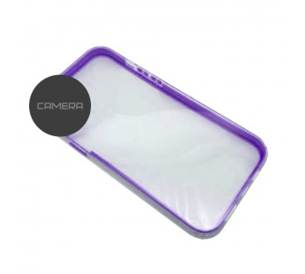                                     Чехол силиконовый Samsung A01 Core прозрачный с фиолетовым контуром*#1882869