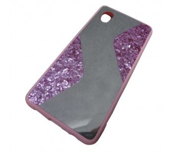                                     Чехол силиконовый Samsung A01 Core с блестками и зеркалом розовый*#1867482