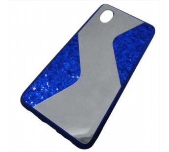                                     Чехол силиконовый Samsung A01 Core с блестками и зеркалом синий*#2013296