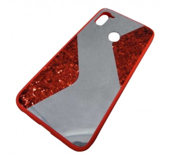                                     Чехол силиконовый Samsung A11 с блестками и зеркалом красный*  #1931194