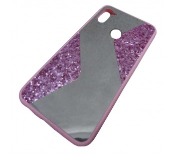                                     Чехол силиконовый Samsung A11 с блестками и зеркалом розовый*  #1895114